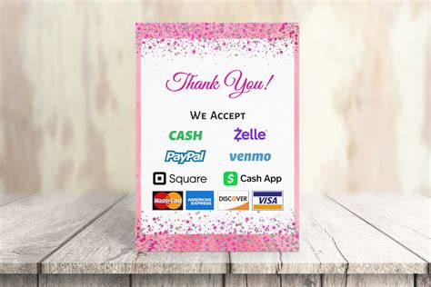 Printable Payment Sign We Accept Credit Cards Sign Vendor Etsy