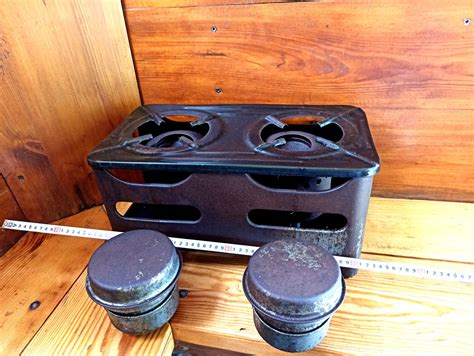 An Old Two Burner Kerosene Stove For Cooking Over An Open Etsy