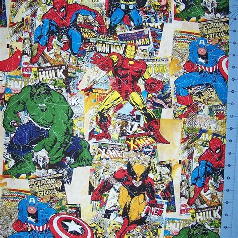 Marvel Comic Large Print Fabric Fabric By The Yard