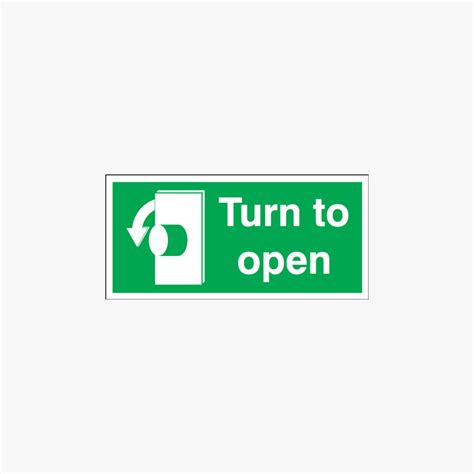 Turn To Open Anti Clockwise Self Adhesive Plastic 50x100mm Signs