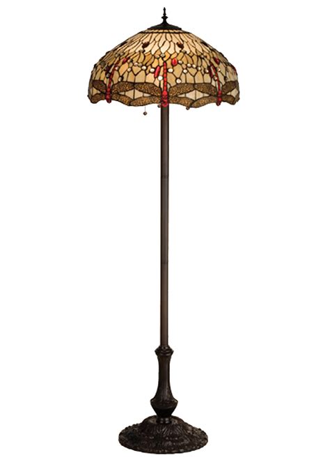 Oswego floor lamp, brushed nickel metal body & white fabric drum shade by pilaster designs (1) $106. Meyda 17473 Tiffany Hanginghead Dragonfly Floor Lamp