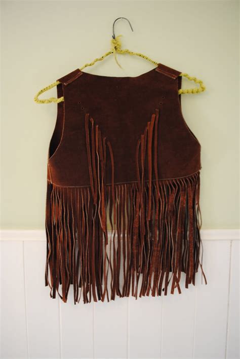 1970s Fringe Leather Vest Hippie Suede Vintage Western