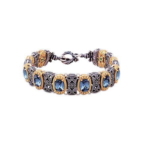 Reversible Bracelet With Swarovski Crystals And Semi Precious Stones