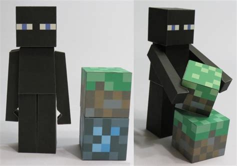 Papermau Minecraft Enderman Paper Toy With Crates By Craftman Korea