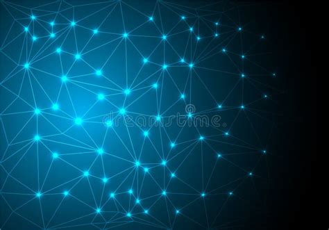 Abstract Light Line Mesh Polygon Network Data Internet Blue Technology