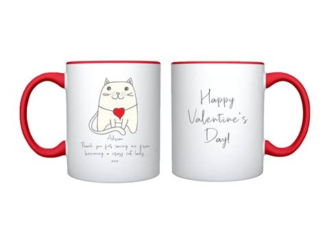 Valentines Cat Lady Mug Personalized Mug Etsy Australia