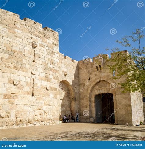 Jaffa Gate In Old City Of Jerusalem Israel Editorial Stock Image