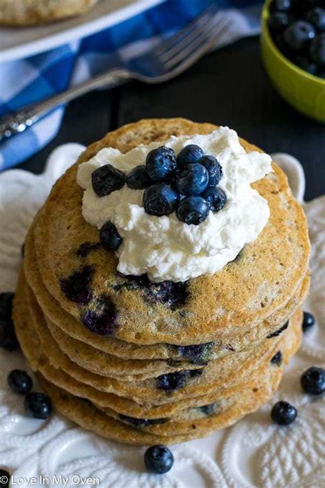 Whole Wheat Blueberry Buttermilk Pancakes Love In My Oven