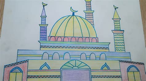 طريقه رسم مسجد خطوة بخطوةرسم مسجدرسم سهل كيفيه رسم مسجد Youtube