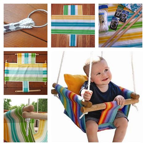 I will show you how to build this swing through pictures and even give you a materials list so your child or grandchild can enjoy swinging in bare feet too! DIY Baby Canvas Swings