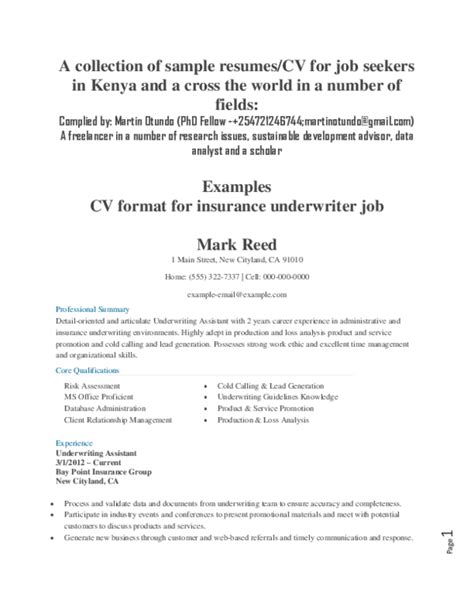 See professional examples for any position or industry. Examples Of Resumes In Kenyan Market : Best Cv Samples In ...