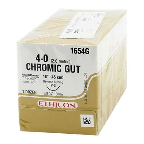 Ethicon 40 18 Chromic Gut Absorbable Suture With Precision Point Reverse