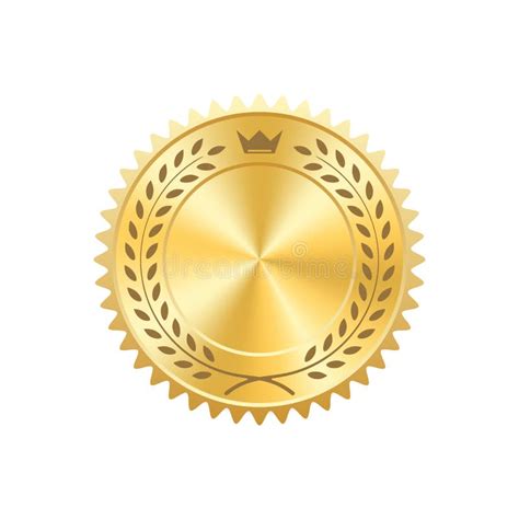 Medalha Da Placa Do ícone Do Ouro Da Concessão Do Selo Ilustração Do