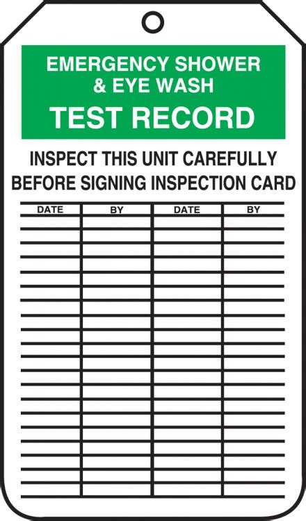 Room inspection checklist for hk department, guest room inspection checklist used by housekeeping supervisors. Emergency Shower & Eye Wash Test Inspection Card Safety ...