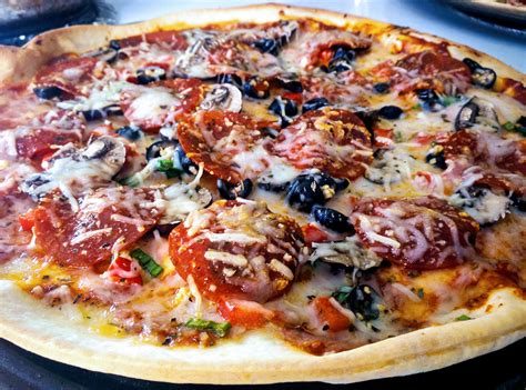 Homemade Crispy Thin Crust Combination Pizza Food