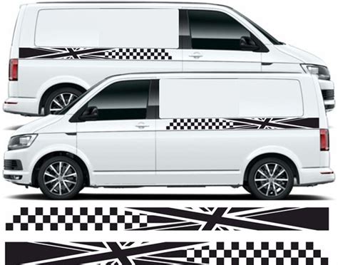 Zen Graphics VW T5 T6 Union Jack Side Panel Stripes Stickers