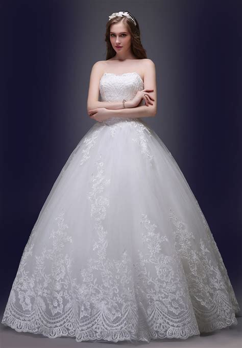 In Stocks Ball Gown Wedding Dresses 2015 Appliqued Bridal Sweetheart