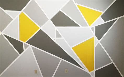 When Painting A Diy Feature Wall Use Geometric Shapes To Really Give