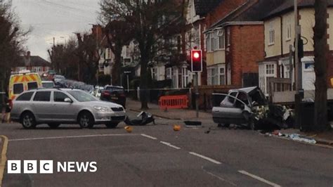 Two Killed In Leicester Crash As Police Follow Car Bbc News