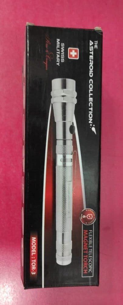 Stainless Steel Cool White Tor 3 Swiss Military Telescopic Magnet Torch