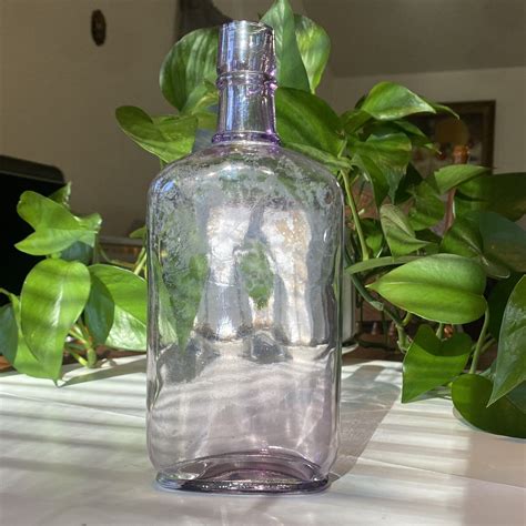 Antique Lavender Amethyst Glass Bottle Purple Hue Liquor Whiskey Pint Ebay