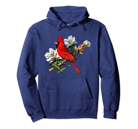 Cardinal Bird Pullover Hoodie Cardinal Perch On A Branch 4lvs