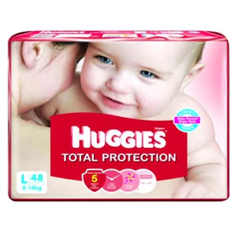 Buy Huggies Total Protection Diapers Large 8 14 Kg 48 Pcs Online At The