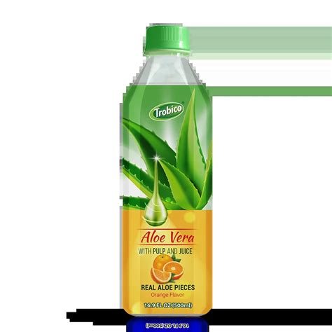 Aloe Vera With Orange Juice Drink 500ml Pet Bottle Trobico Brand Or