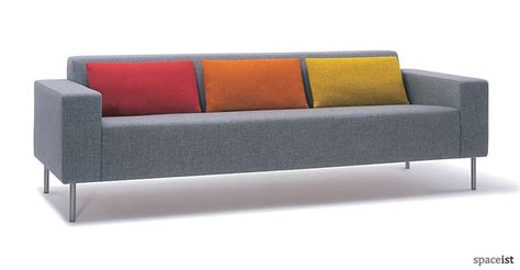 Grey Office Sofa With Colourful Cushions Spaceist Contract Furniture