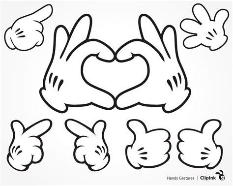 Mickey Hands Heart Hands Gestures Svg Png Eps Dxf Pdf Clipink
