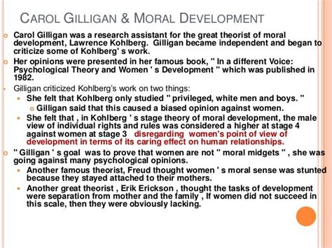 Carol Gilligans Theory Of Moral Development