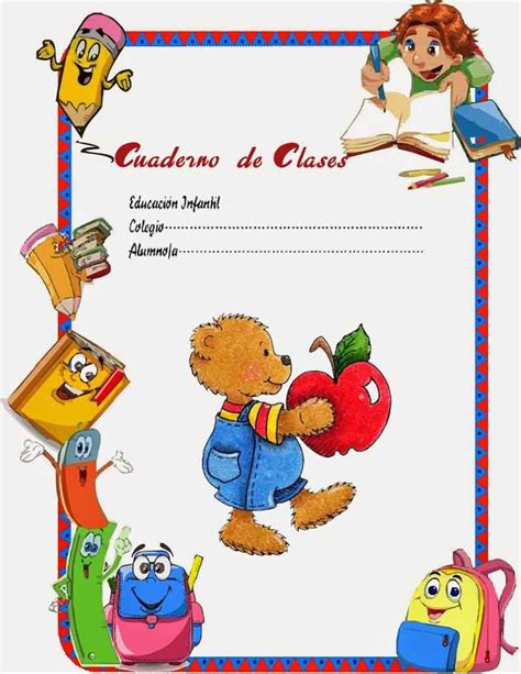 Caratulas Color Cuadernos Escolares Infantiles Dibujos Para Imprimir 36