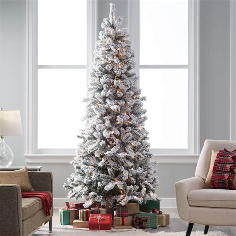 Zimtown Artificial Unlit Christmas Trees with Snow 6 FT ...
