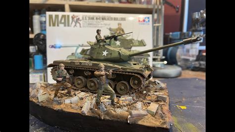 Tamiya M41 Walker Bulldog Tank 135 Scale Diorama Tank Going Through