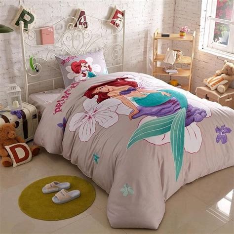 Disney princess belle cinderella ariel rapunzel double bed quilt cover set. Mermaid Ariel duvet cover bedding set | Kids bedroom ...