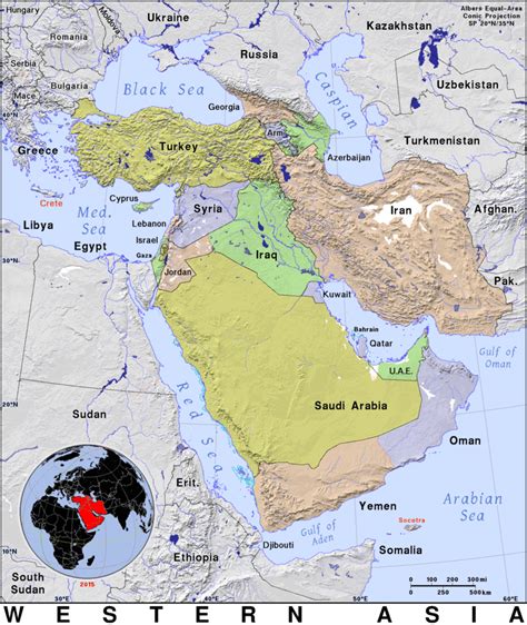 Western Asia · Public Domain Maps By Pat The Free Open Source