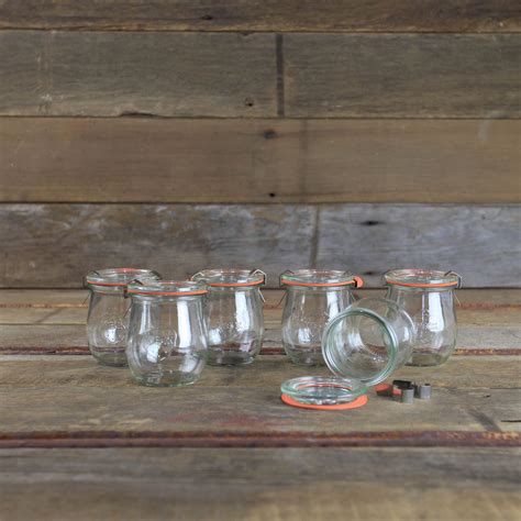 Weck Tulip Jars Mini 74 Oz Set Of 6 Glass Jars 762 Tulip Jar