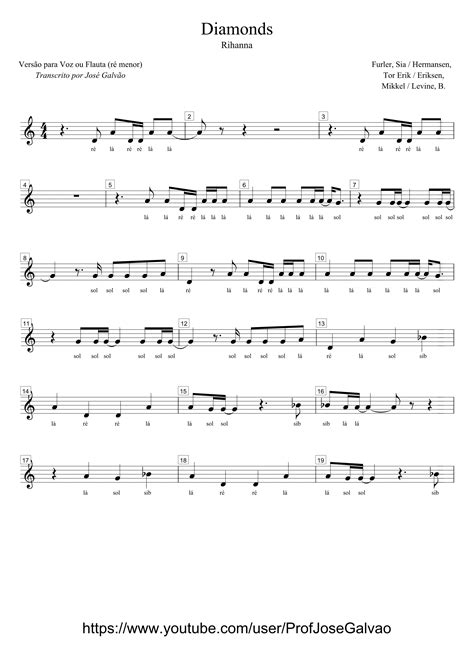 Sheet Music With The Words Diamonds On It