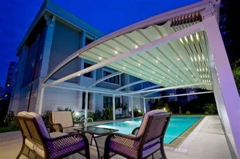 Aluminum Color Coated Retractable Roof Pergola For Residential And