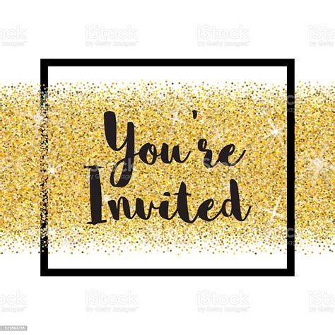 Gold Glitter Youre Invited Stock Illustration Download Image Now Istock