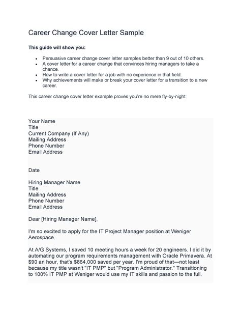 39 Professional Career Change Cover Letters Templatelab