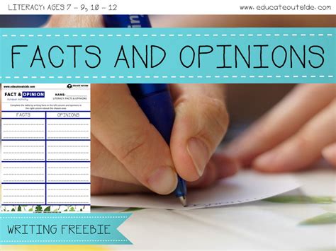 Facts And Opinions Outdoor Writing Activity Teaching Resources