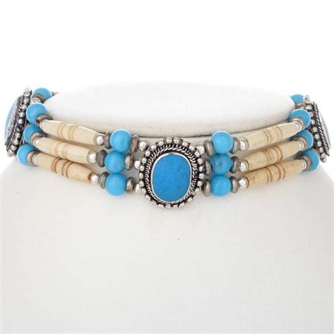 Turquoise Bone Choker Alltribes Beadedjewelry