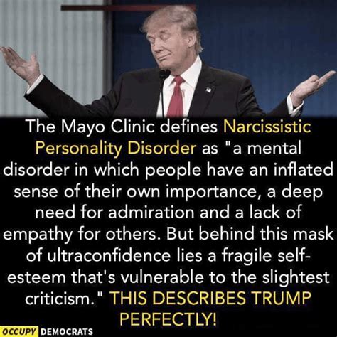 Narcissistic personality disorder — one of several types of personality disorders — is a mental condition in which people have an inflated sense of their own importance, a deep need for excessive. Is the Republican Nominee suffering from (NPD ...
