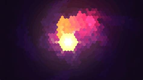 Pixel Art Wallpaper Purple Hexagon Colorful Digital Art 720p