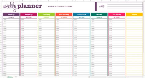 Basic Weekly Planner Excel Template Savvy Spreadsheets