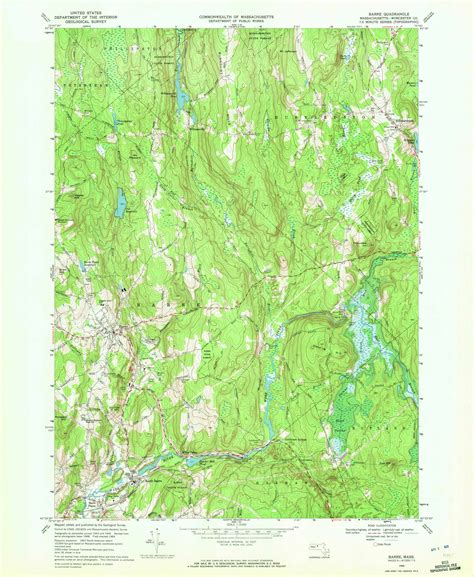 Barre Massachusetts 1969 1972 Usgs Old Topo Map Reprint 7x7 Ma Quad