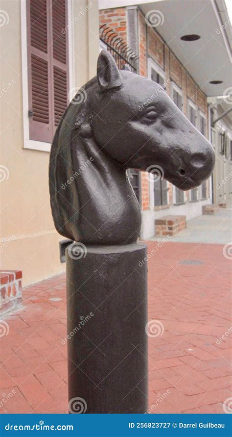 Vintage Antique Horse Head Hitching Post Editorial Photography Image