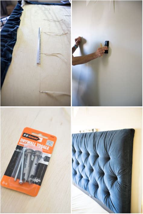 Making a padded headboard i stood the headboard up and stapled the top under the rim first. Tufted headboard - how to make it own your own tutorial | Diy tufted headboard, Tufted headboard ...