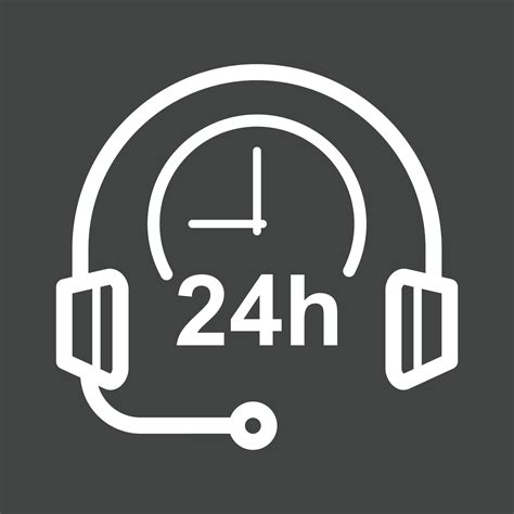 24 Hour Support Line Inverted Icon 11903338 Vector Art At Vecteezy